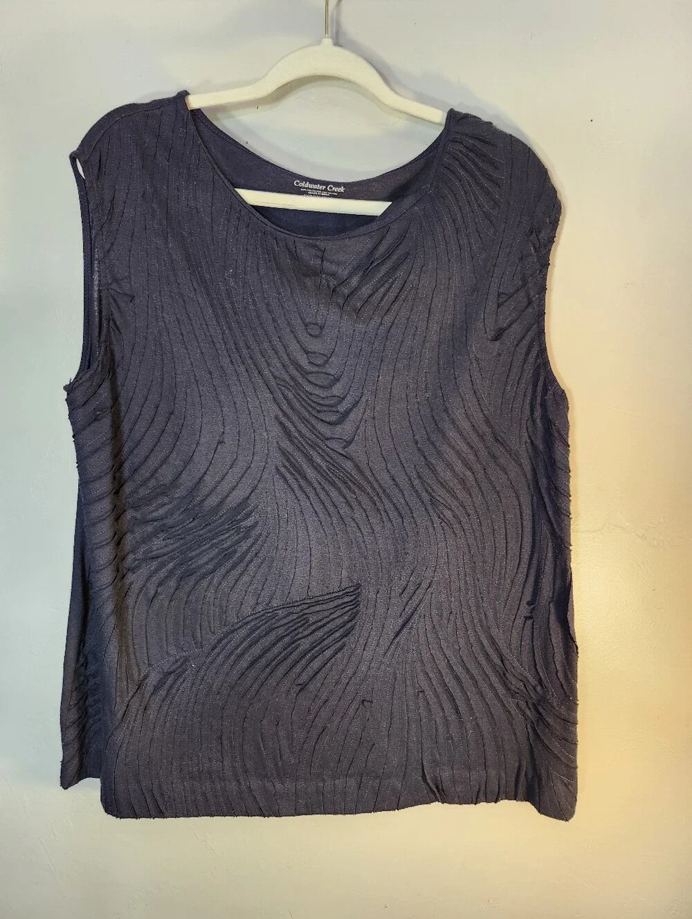 Coldwater Creek Black Textured Sleeveless Knit Tank - Picture 1 of 4
